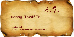 Acsay Teréz névjegykártya